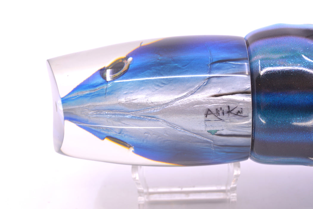 Ali'i Kai Lures Skipjack Fish Head XL Kill Switch 14" 12.8oz Fire Tailz Vinyl Skipjack