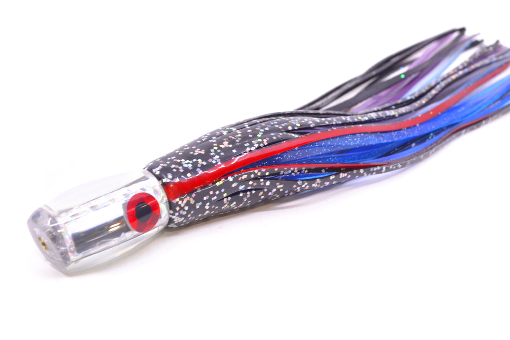 Coggin Lures Clear Mirrored Maui Peanut 5.5" 3oz Skirted Black-Red/Purple-Blue