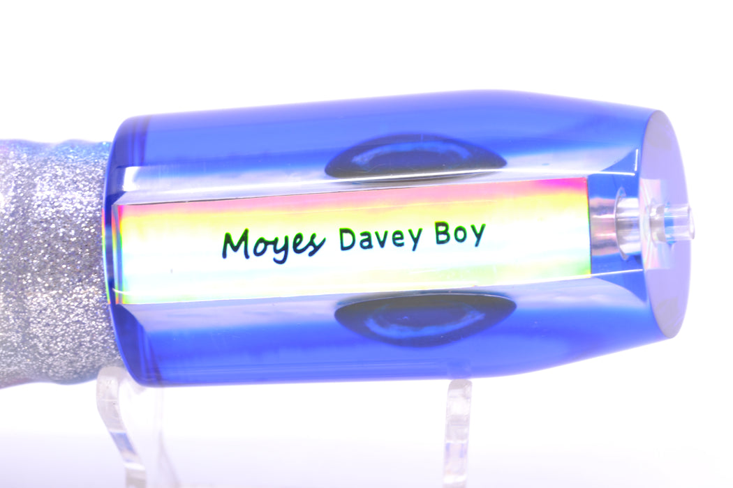 Moyes Lures White MOP Blue Back Taxi Eyes Davey Boy 12" 8oz Skirted Blue-Silver GZE