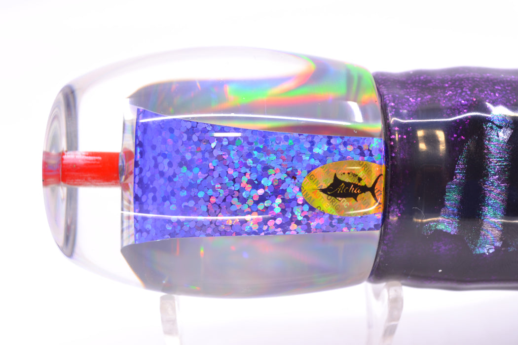 Aloha Lures Silver Rainbow Purple Back Bamboocha 12" 11.5oz Skirted Purple Aurora