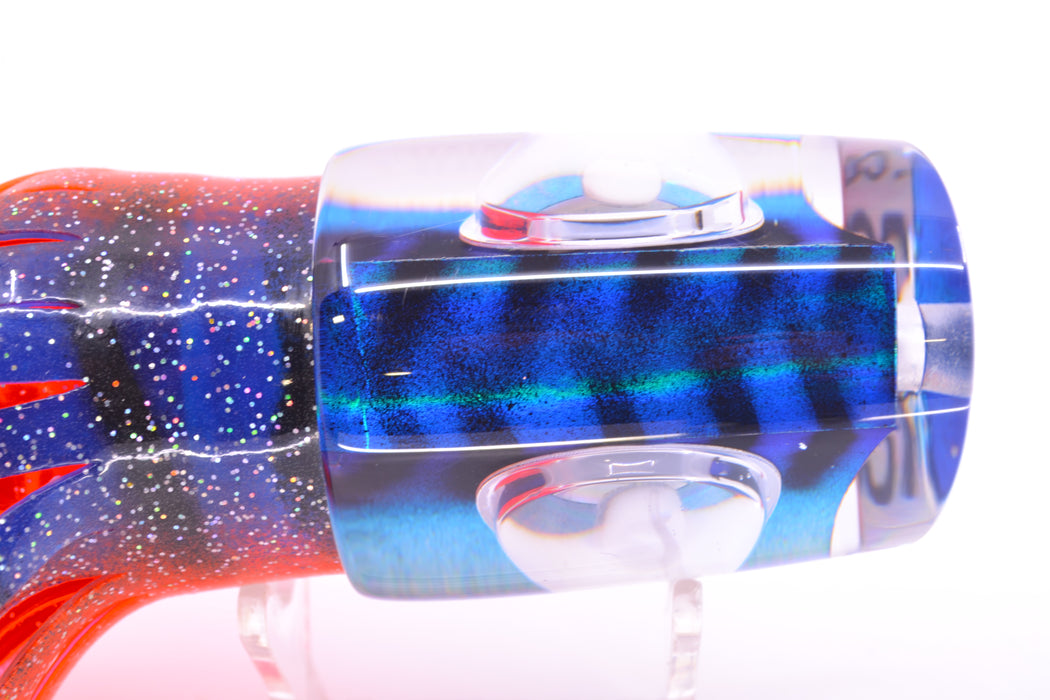Big T Lures Blue-Silver Rainbow Black Striped Back Trevor's Terror 14" 10.5oz Skirted GZE