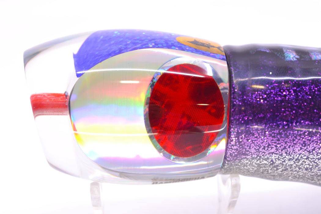 Aloha Lures Silver Rainbow Purple Back Bamboocha 12" 11.5oz Skirted Purple Aurora