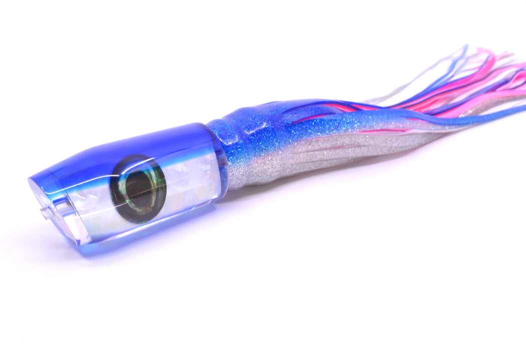 Moyes Lures White MOP Blue Back Taxi Eyes Davey Boy 12" 8oz Skirted Blue-Silver GZE
