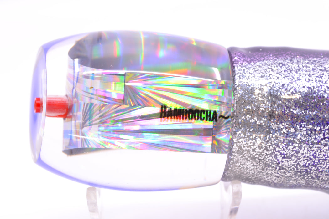 Aloha Lures Silver Rainbow Purple Back Bamboocha 12" 11.5oz Skirted Purple Aurora