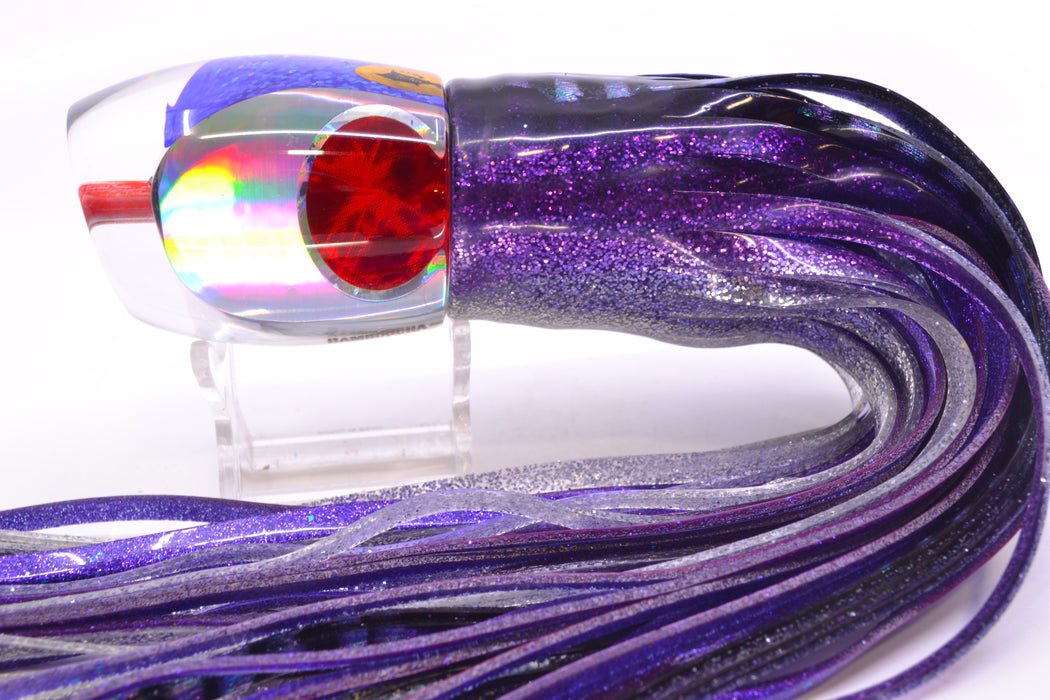 Aloha Lures Silver Rainbow Purple Back Bamboocha 12" 11.5oz Skirted Purple Aurora