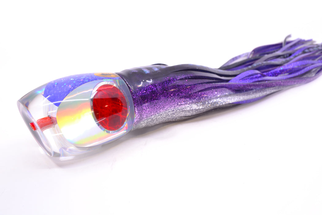 Aloha Lures Silver Rainbow Purple Back Bamboocha 12" 11.5oz Skirted Purple Aurora