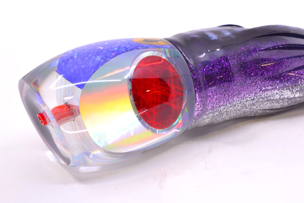 Aloha Lures Silver Rainbow Purple Back Bamboocha 12" 11.5oz Skirted Purple Aurora