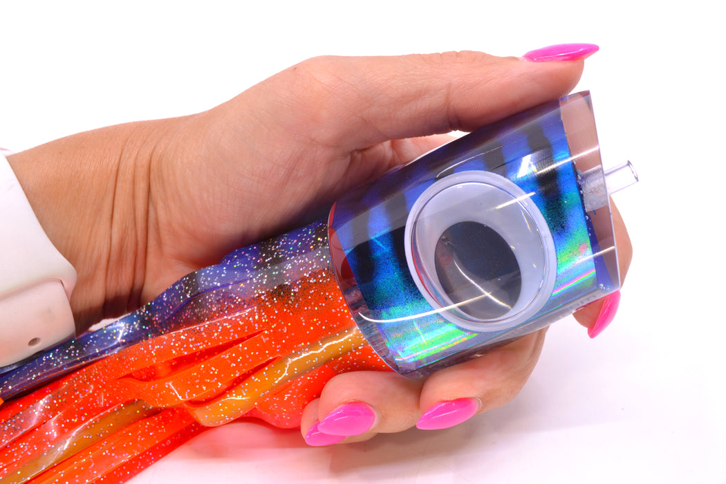 Big T Lures Blue-Silver Rainbow Black Striped Back Trevor's Terror 14" 10.5oz Skirted GZE