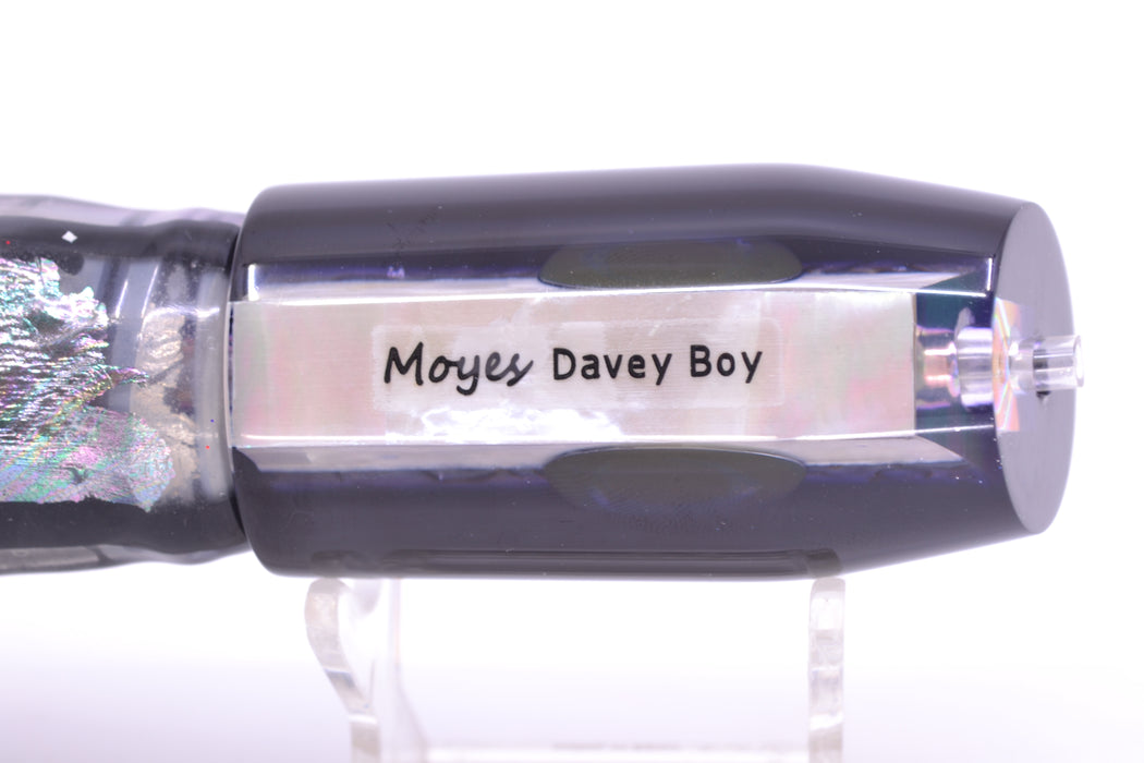 Moyes Lures Skipjack Paua-MOP Black-Purple Back Taxi Eyes Davey Boy 12" 8oz Skirted GZE