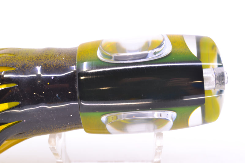 Big T Lures Black-Gold Rainbow Small Zulu Impi 12" 8oz Skirted Black-Clear/Yellow