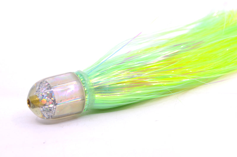 Marlin Magic White Awabi Baby AP Bullet 4.5" 1.5oz Flashabou Chartreuse/Yellow