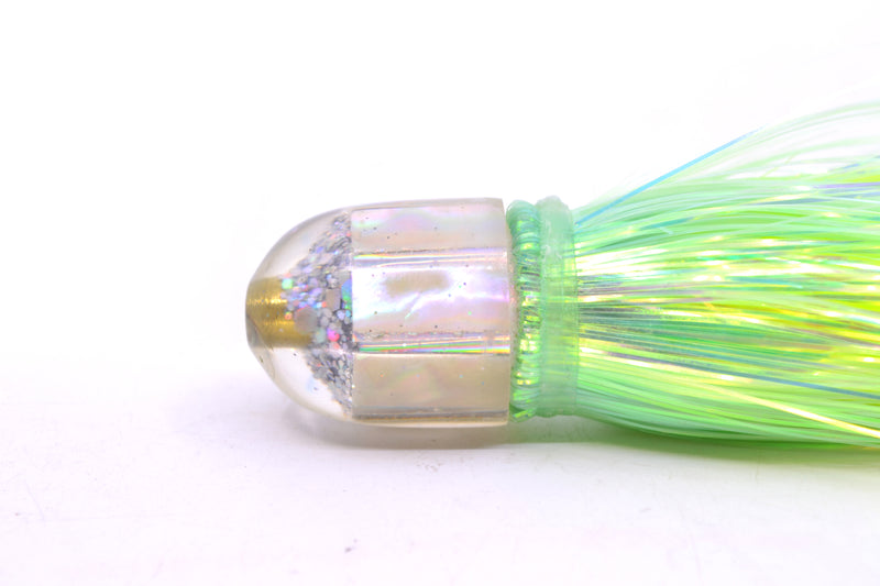Marlin Magic White Awabi Baby AP Bullet 4.5" 1.5oz Flashabou Chartreuse/Yellow