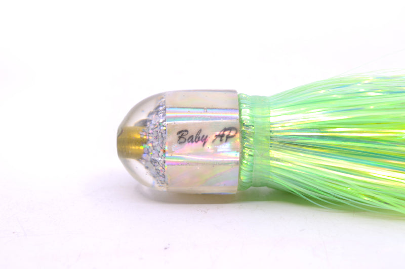 Marlin Magic White Awabi Baby AP Bullet 4.5" 1.5oz Flashabou Chartreuse/Yellow