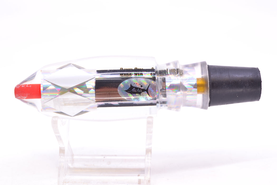 Aloha Lures Clear Mirrored Silver Rainbow Flake Deep Six 9" 4.7oz GZE