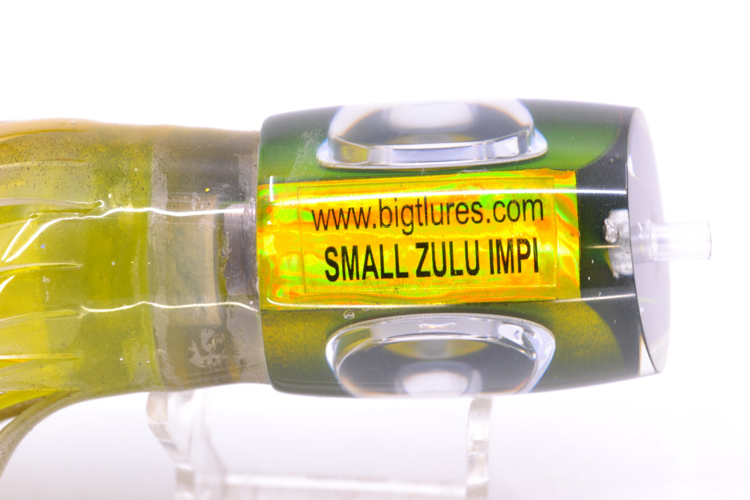 Big T Lures Black-Gold Rainbow Small Zulu Impi 12" 8oz Skirted Black-Clear/Yellow GZE