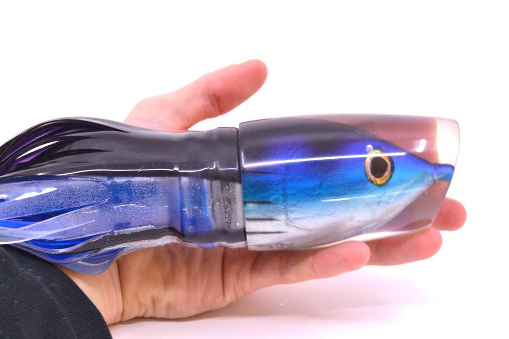 Ali'i Kai Lures Skipjack Fish Head XL Kill Switch 14" 15.8oz Skirted Black Skipjack
