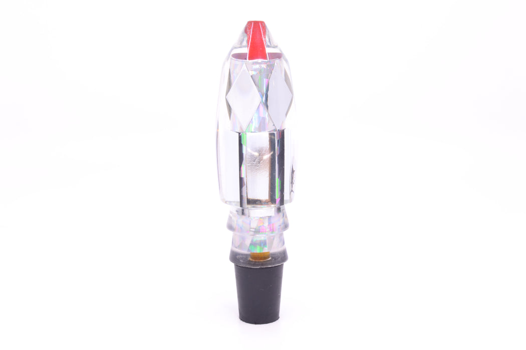 Aloha Lures Clear Mirrored Silver Rainbow Flake Deep Six 9" 4.7oz GZE
