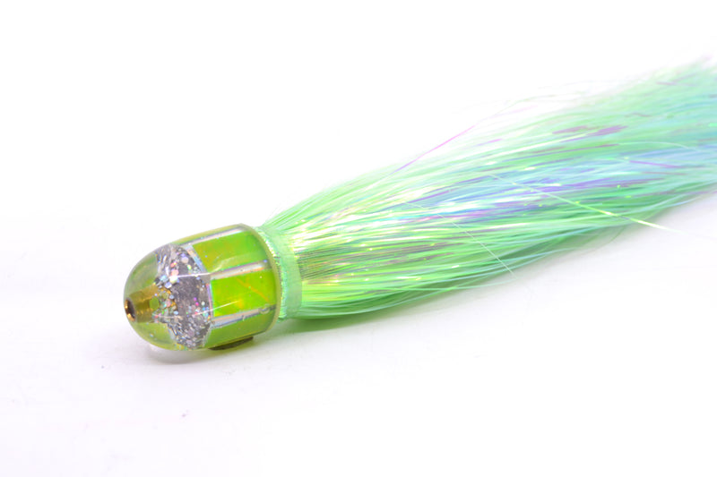 Marlin Magic Lime Green MOP Baby AP Bullet 4.5" 1.5oz Flashabou Chartreuse/Ice Blue