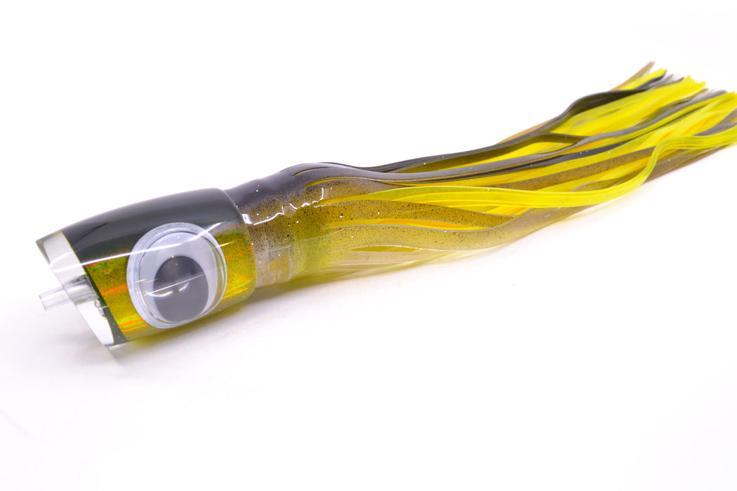 Big T Lures Black-Gold Rainbow Small Zulu Impi 12" 8oz Skirted Black-Clear/Yellow GZE