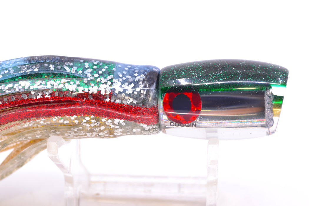 Coggin Lures Clear Mirrored Green Back Maui Peanut 5.5" 3oz Skirted Evil