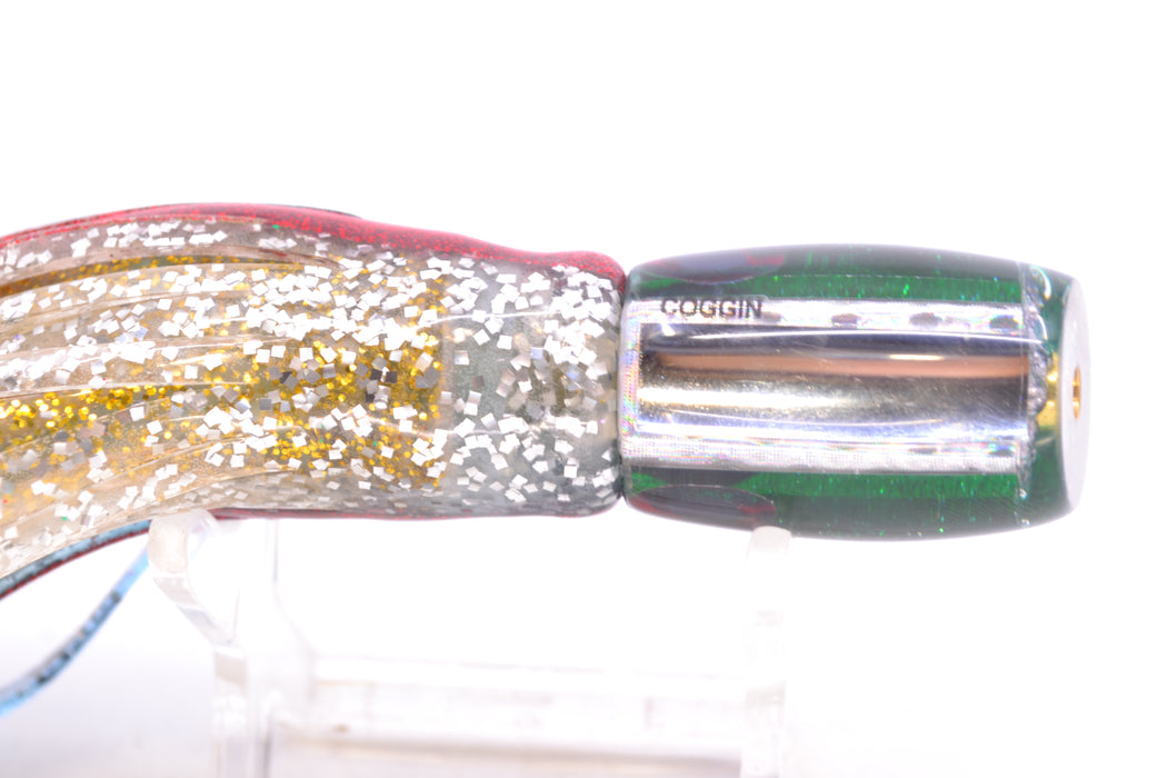 Coggin Lures Clear Mirrored Green Back Maui Peanut 5.5" 3oz Skirted Evil