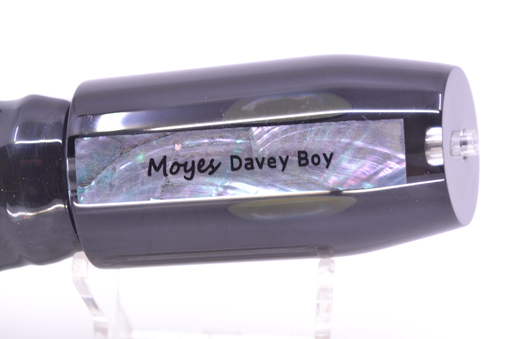 Moyes Lures Black Pearl Black Back Taxi Eyes Davey Boy 12" 8oz Skirted White Aurora GZE