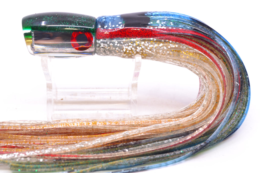 Coggin Lures Clear Mirrored Green Back Maui Peanut 5.5" 3oz Skirted Evil