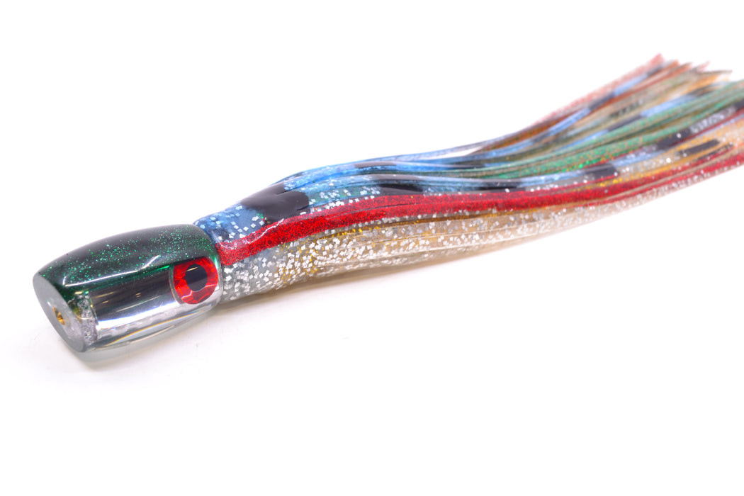 Coggin Lures Clear Mirrored Green Back Maui Peanut 5.5" 3oz Skirted Evil