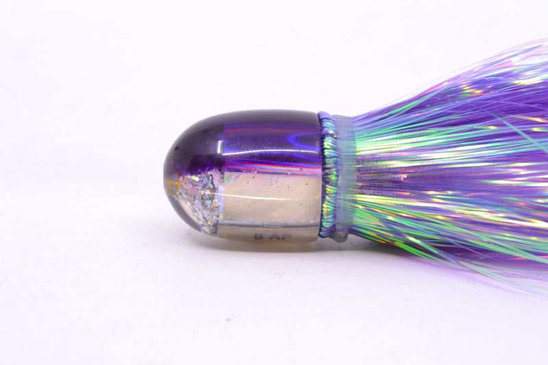 Marlin Magic White Awabi Purple Back Baby AP Bullet 4.5" 1.5oz Flashabou Purple/White