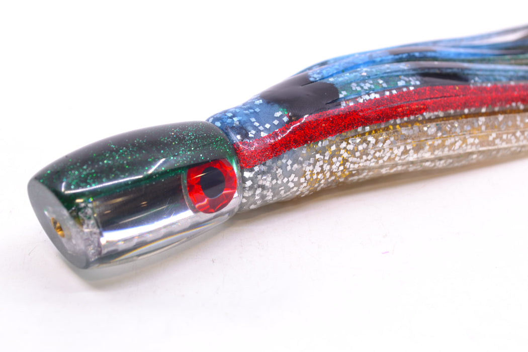 Coggin Lures Clear Mirrored Green Back Maui Peanut 5.5" 3oz Skirted Evil