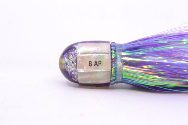 Marlin Magic White Awabi Purple Back Baby AP Bullet 4.5" 1.5oz Flashabou Purple/White