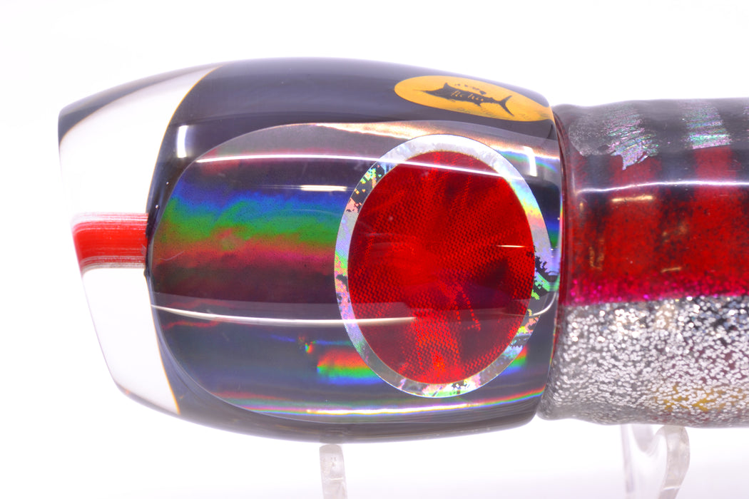 Aloha Lures Black Rainbow Bamboocha 12" 11.5oz Skirted Red Aurora