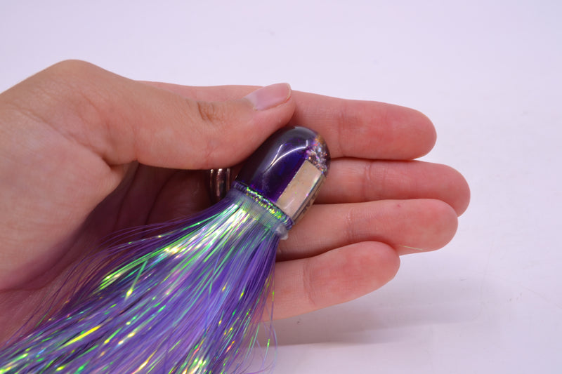 Marlin Magic White Awabi Purple Back Baby AP Bullet 4.5" 1.5oz Flashabou Purple/White