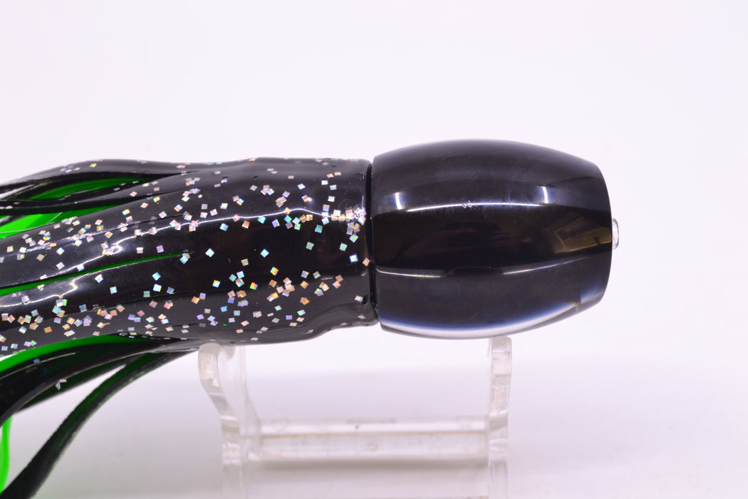 Moyes Lures Black Pearl Black Back NEW Small Blaster 9" 4.5oz Skirted Black/Green