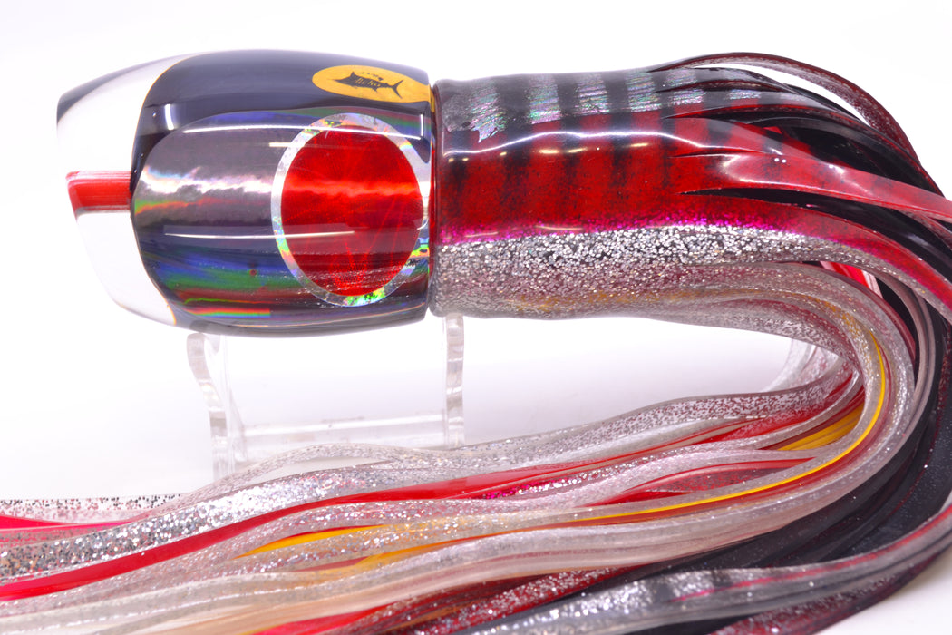 Aloha Lures Black Rainbow Bamboocha 12" 11.5oz Skirted Red Aurora