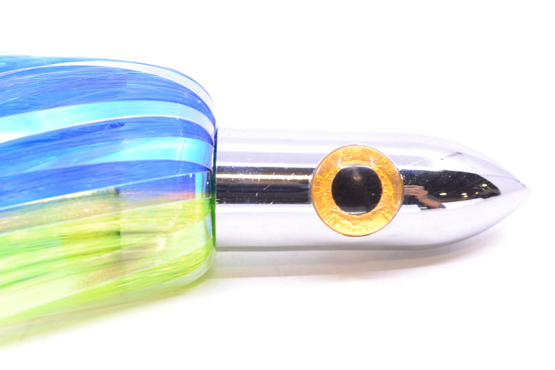 Iland Lures Blue-Chartreuse Flash Hair Chrome Head Jr. Ilander 6.75" 1.75oz JR450F-BL/CH