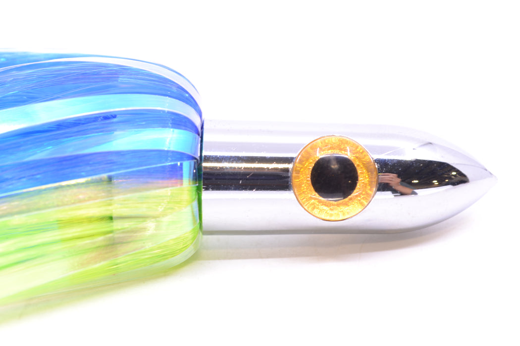 Iland Lures Blue-Chartreuse Flash Hair Chrome Head Jr. Ilander 6.75" 1.75oz JR450F-BL/CH