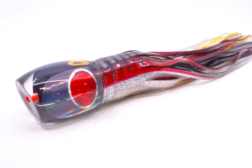 Aloha Lures Black Rainbow Bamboocha 12" 11.5oz Skirted Red Aurora