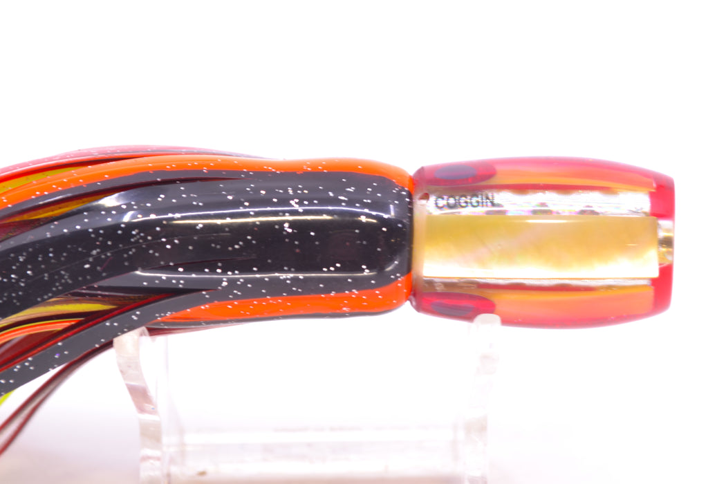 Coggin Lures Golden MOP Red Back Maui Peanut 5.5" 3oz Skirted Black & Red Bars