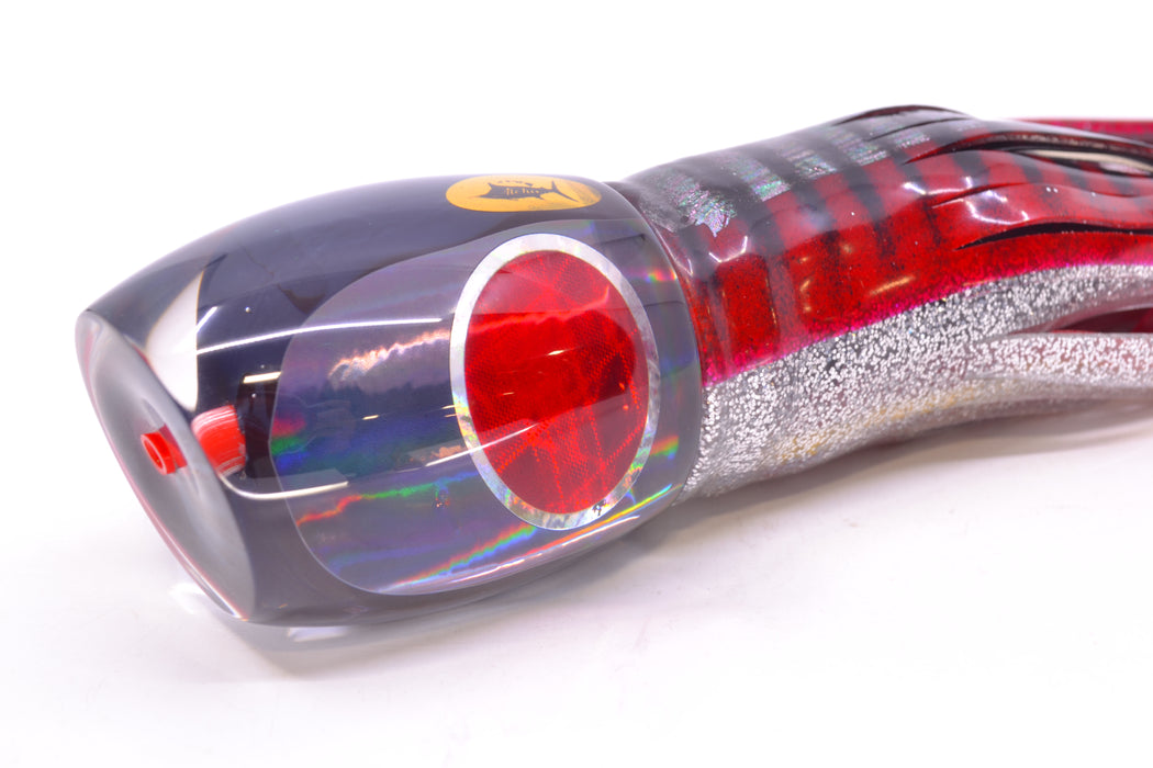 Aloha Lures Black Rainbow Bamboocha 12" 11.5oz Skirted Red Aurora