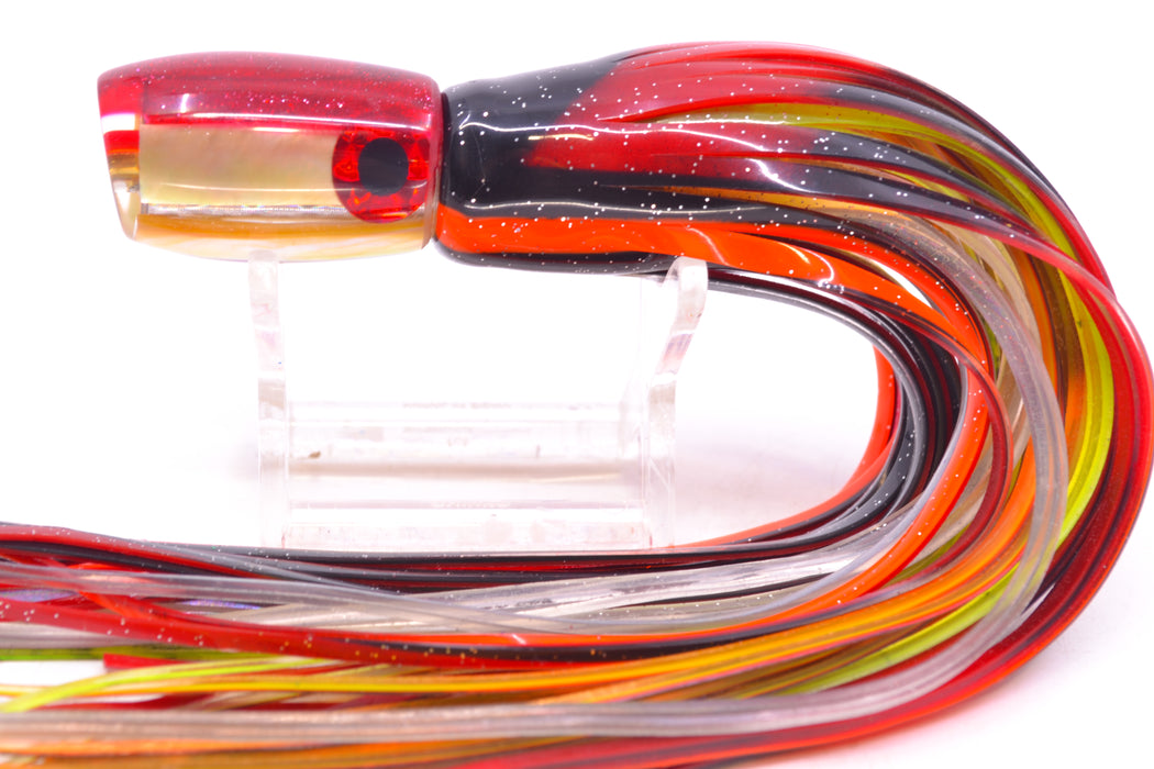 Coggin Lures Golden MOP Red Back Maui Peanut 5.5" 3oz Skirted Black & Red Bars