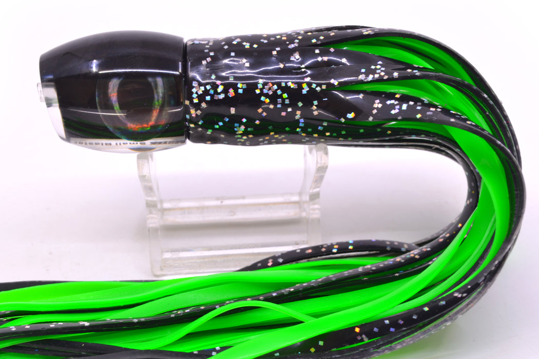 Moyes Lures Black Pearl Black Back NEW Small Blaster 9" 4.5oz Skirted Black/Green