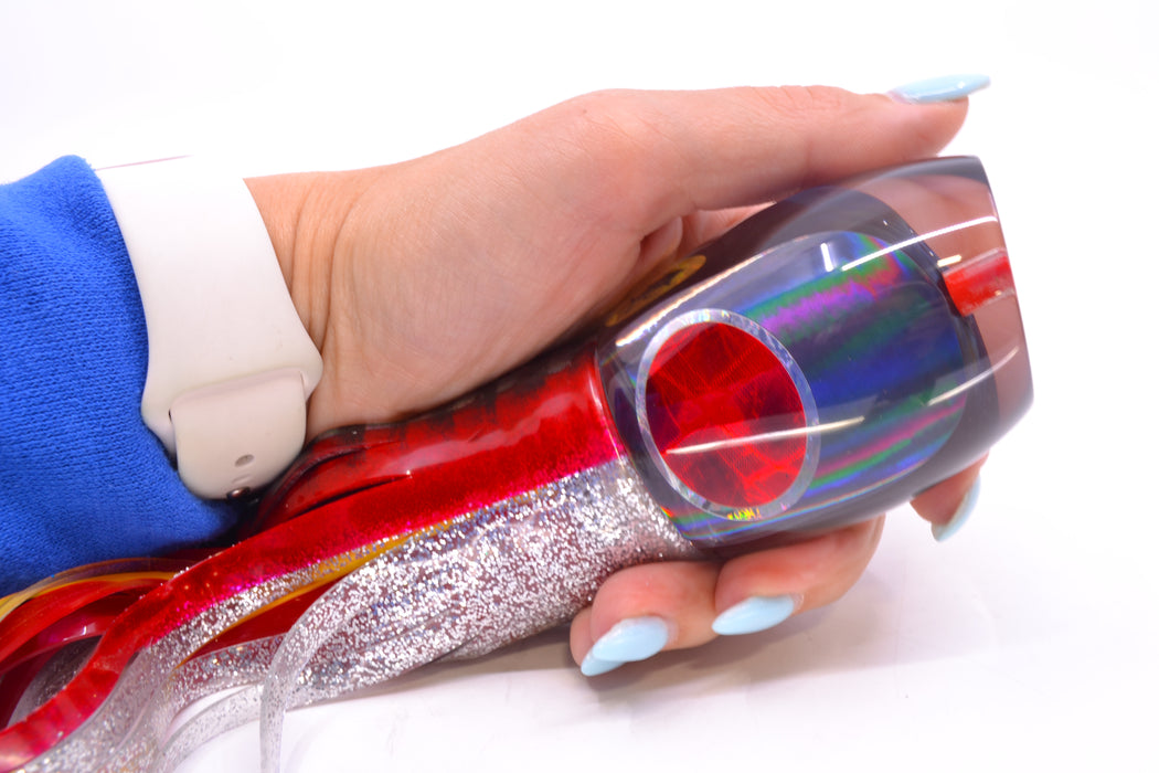 Aloha Lures Black Rainbow Bamboocha 12" 11.5oz Skirted Red Aurora