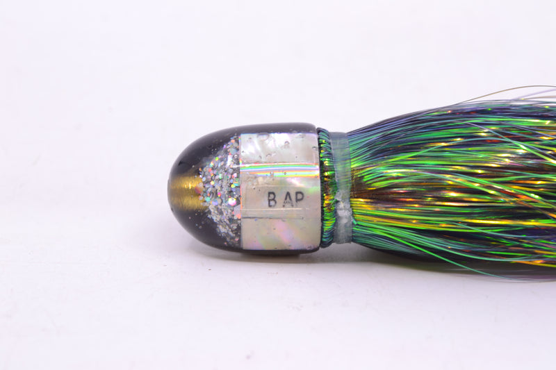 Marlin Magic White Awabi Black Back Baby AP Bullet 4.5" 1.5oz Flashabou Black/Purple