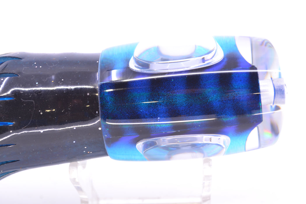 Big T Lures Blue-Silver Rainbow Pearl Black Striped Back Small Zulu Impi 12" 8oz Skirted GZE