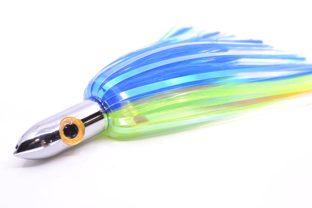 Iland Lures Blue-Chartreuse Flash Hair Chrome Head Jr. Ilander 6.75" 1.75oz JR450F-BL/CH