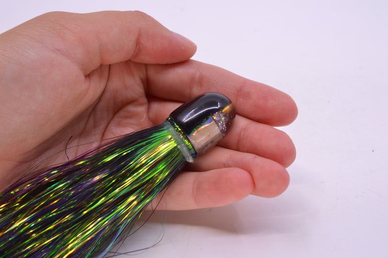 Marlin Magic White Awabi Black Back Baby AP Bullet 4.5" 1.5oz Flashabou Black/Purple