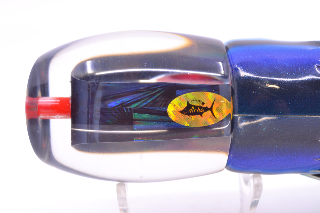 Aloha Lures Black Rainbow Bamboocha 12" 8.5oz Fire Tailz Vinyl Skipjack