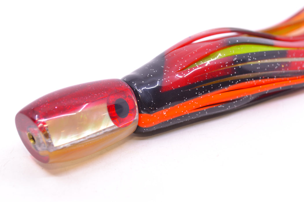 Coggin Lures Golden MOP Red Back Maui Peanut 5.5" 3oz Skirted Black & Red Bars