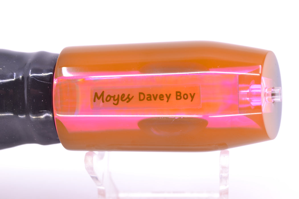 Moyes Lures Pink MOP Black Back Taxi Eyes Davey Boy 12" 8oz Skirted White Aurora GZE